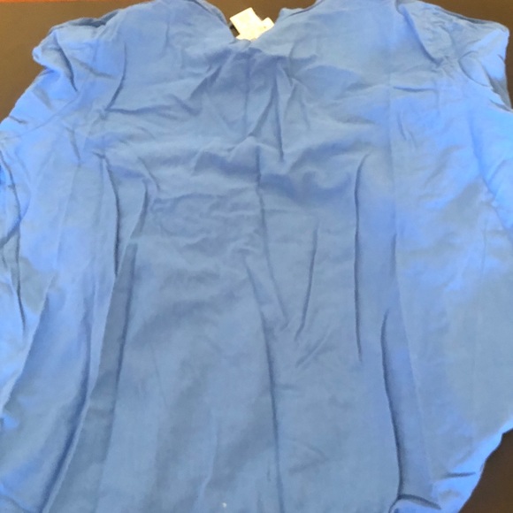 Blue Lace Up 3/4 Rolled Sleeve Top - Picture 11 of 13